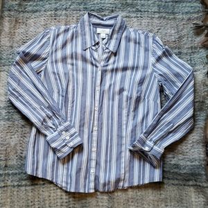 LOFT Women’s striped button front shirt